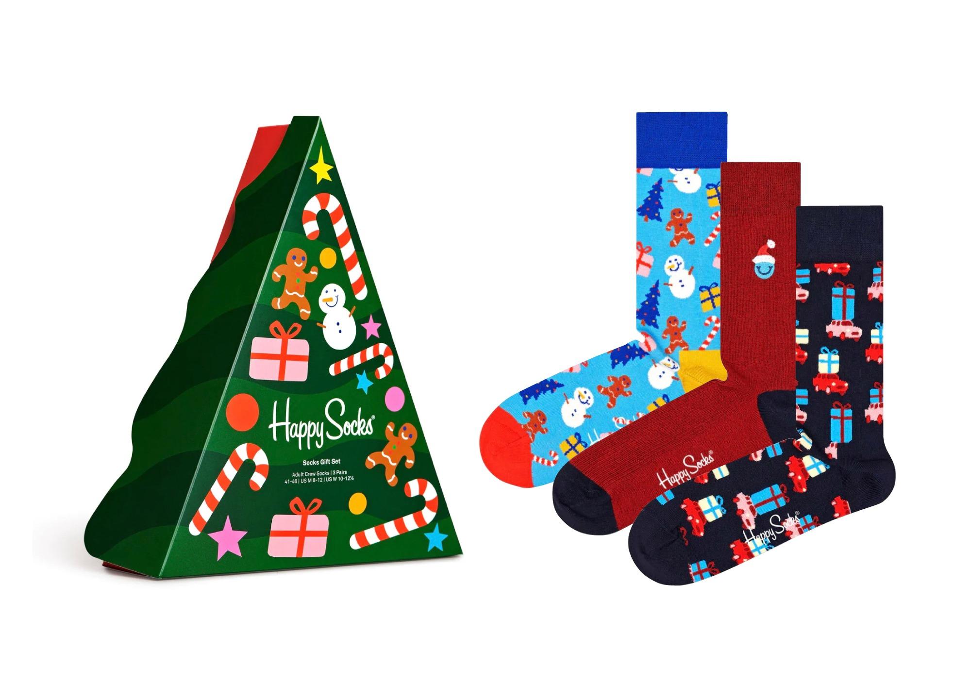 聖誕禮物推薦2022|Happy Socks 聖誕吊飾連襪 (聖誕樹大人襪 $328/星星小童襪 $168)