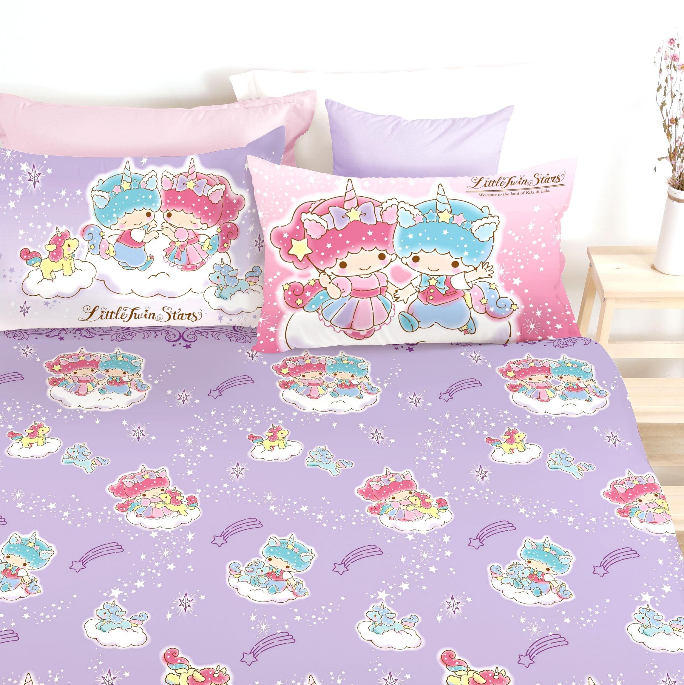 Little Twin Stars 全棉活印卡通床笠連枕袋 (預購價:3呎單人$349/ 4呎半加雙人$499/ 5呎加大$569)