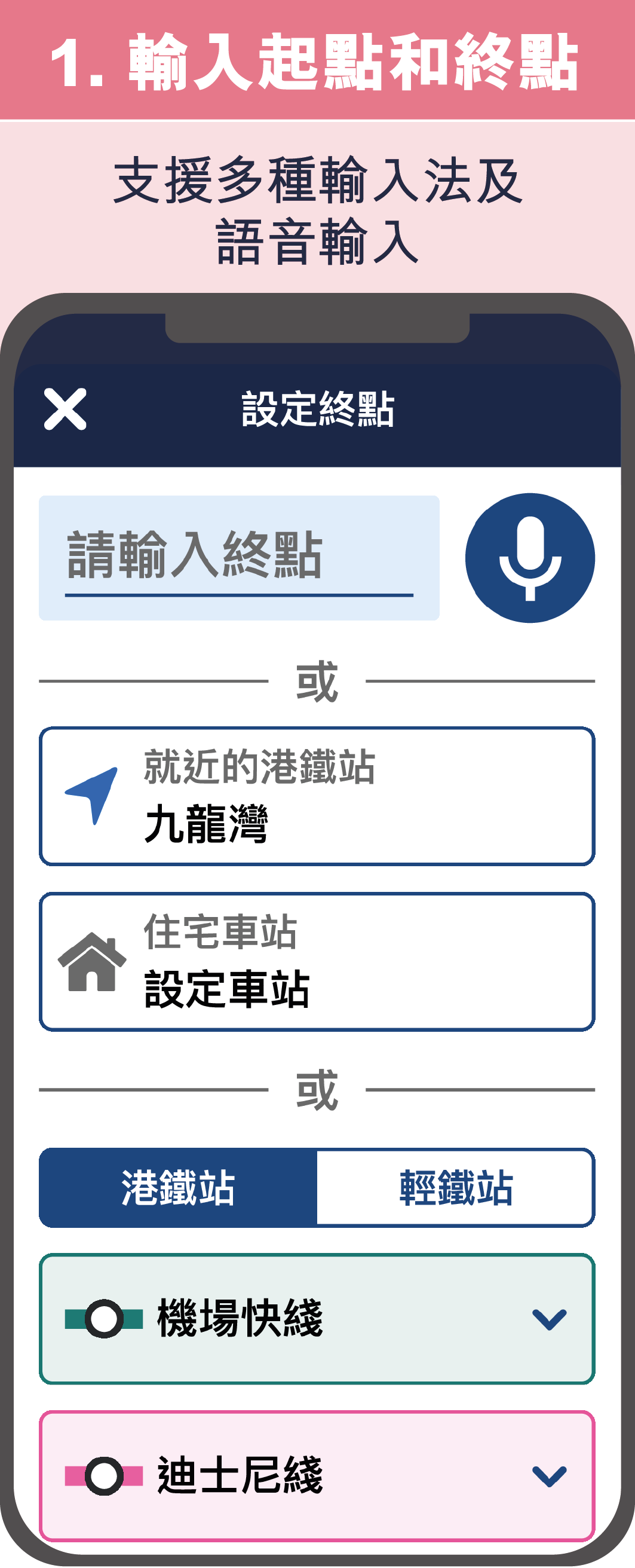 1. 輸入起點和終點