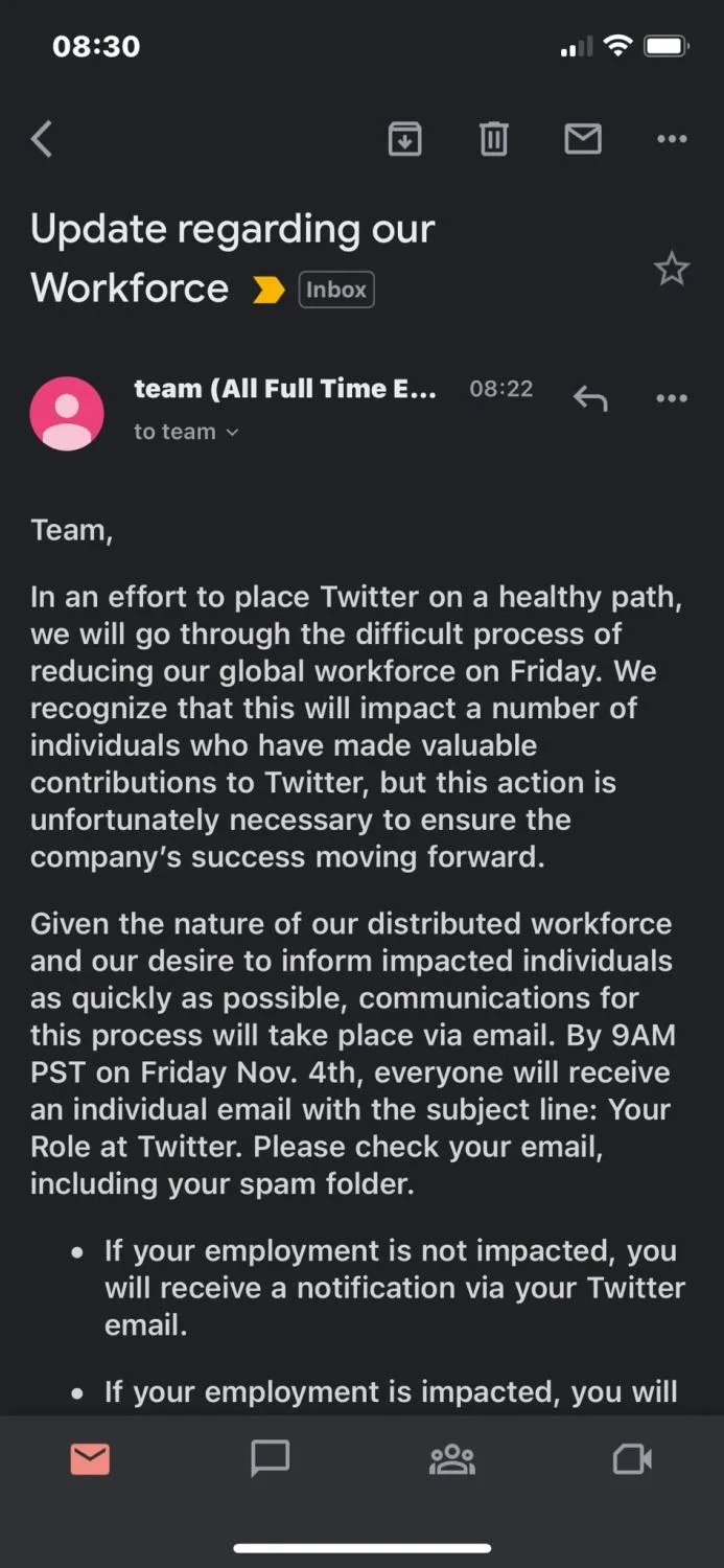 Twitter員工今日知道是否被解僱 辦公室暫時關閉所有員工證件被停