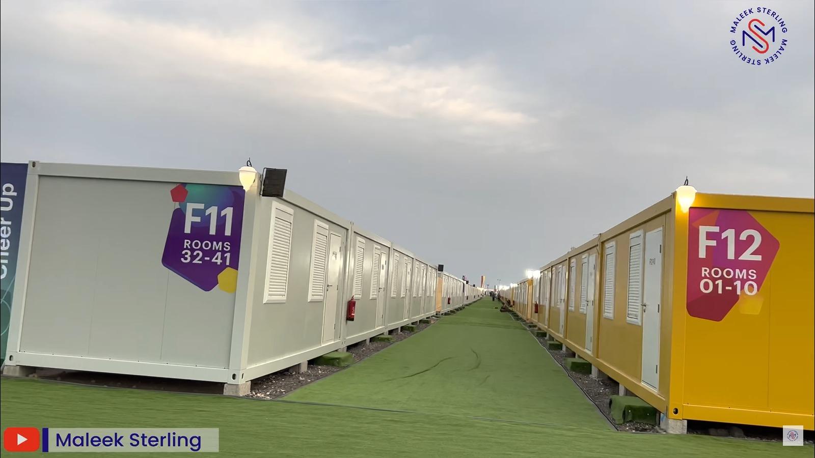 卡塔爾球迷村。(Maleek Sterling youtube影片截圖)