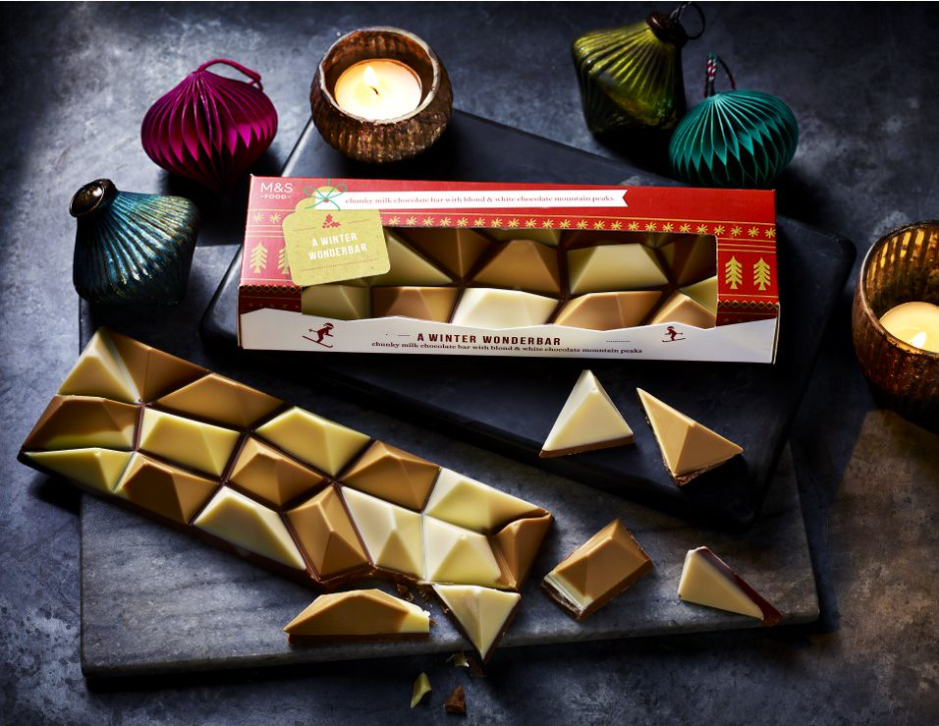 冬日山脈造型朱古力塊│不規則山峰形狀的金、白朱古力塊,是朱古力迷至愛! ($99)