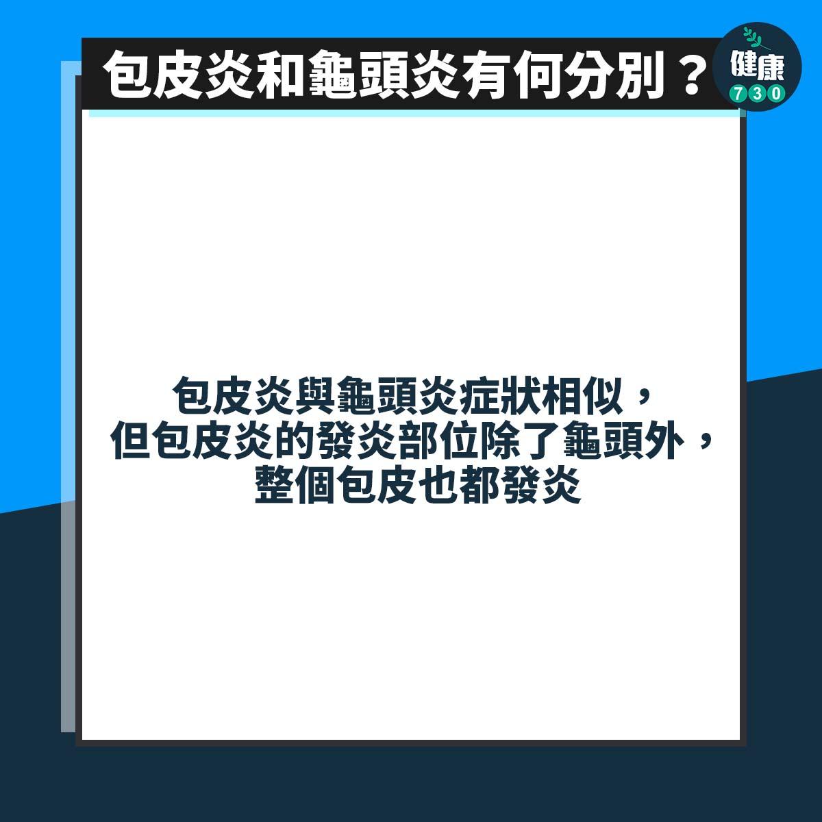 男性疾病|包皮炎和龜頭炎分別(am730製圖)