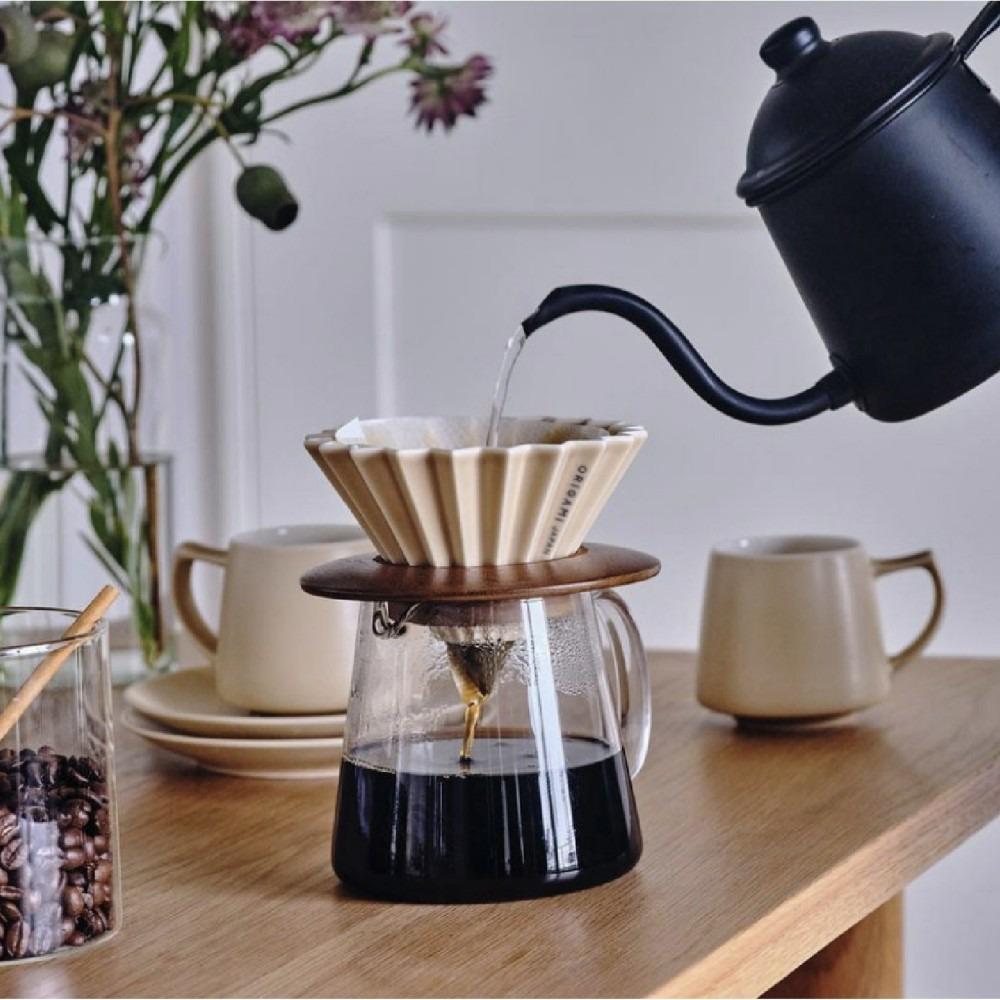 聖誕禮物2022|手沖全套-陶瓷摺紙濾杯+Aroma玻璃壺+濾紙|ORIGAMI|$517 (88折,原價$587.5)