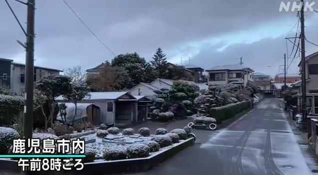 鹿兒島成了白雪世界。(互聯網)