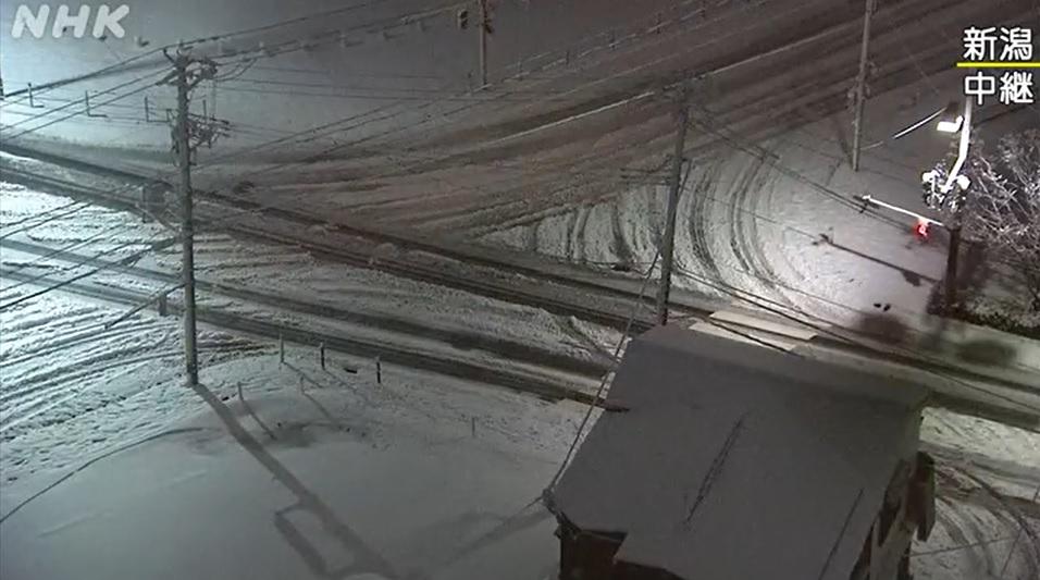 新潟路面積雪。(互聯網)