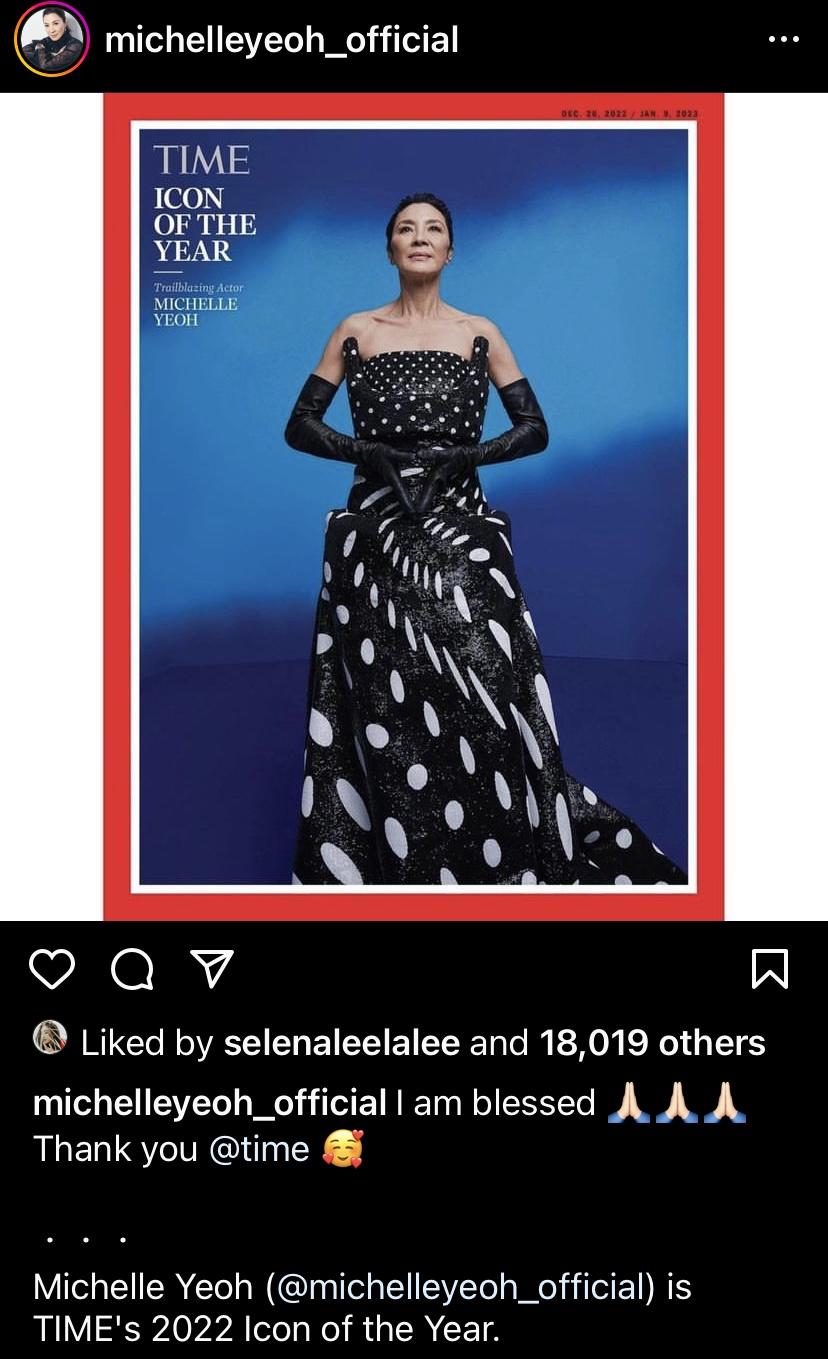 楊紫瓊在社交平台分享當選的喜訊。