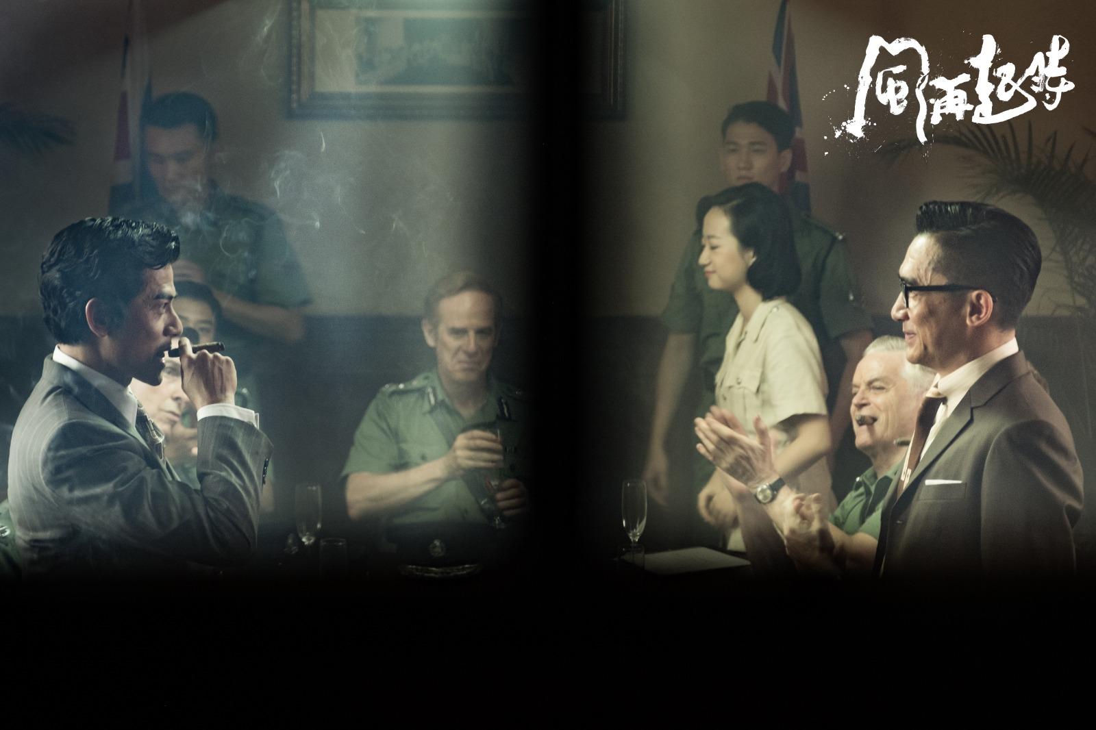 梁朝偉郭富城兩大影帝氣場十足,幾個眼神,幾個對白已反映一剛一柔性格。(《風再起時》劇照)