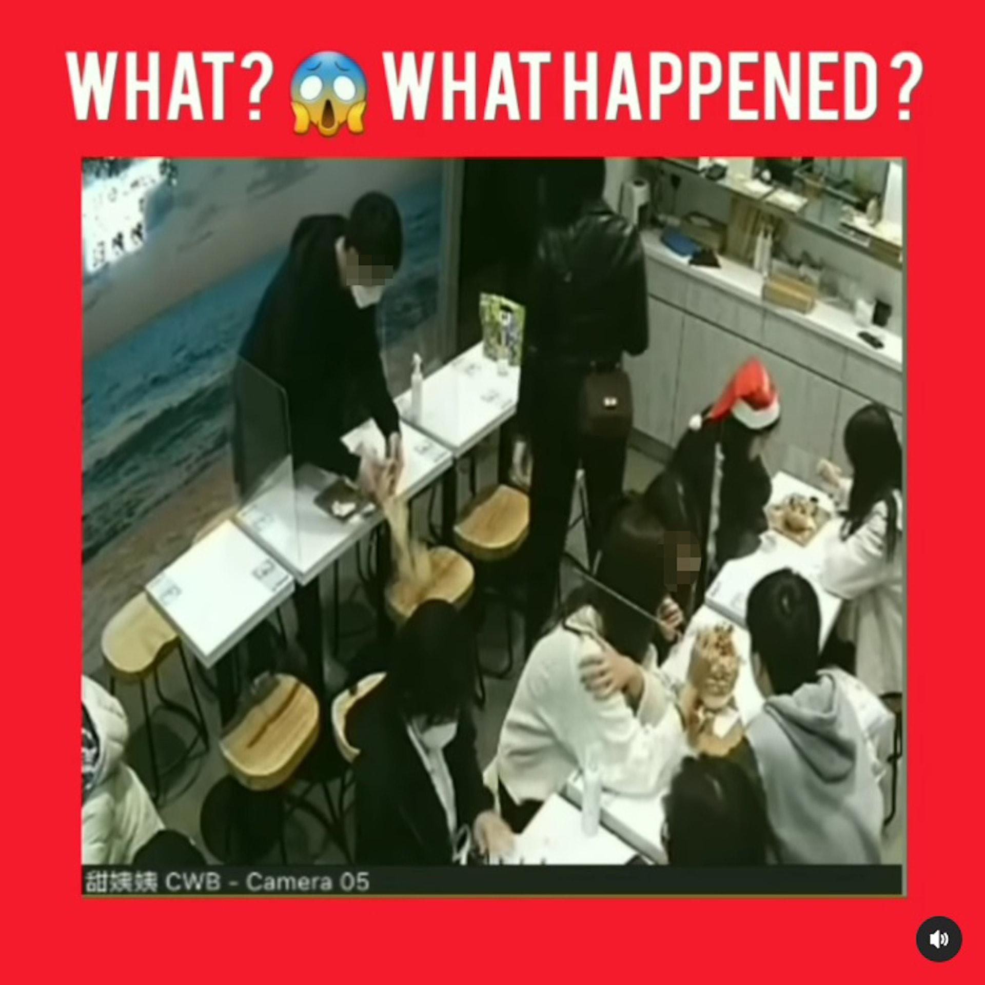 男子將未吃完的刨冰倒在前方地上。(影片截圖)