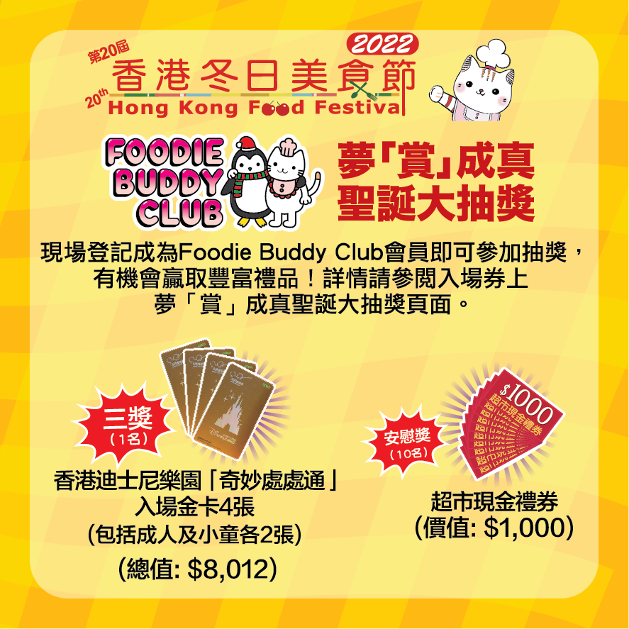 三獎(1名):迪士尼樂園「奇妙處處通」入場金卡4張(包括成人及小童各2張) (價值:$8,012);安慰獎(10名):超市現金禮券(價值: $1,000 )