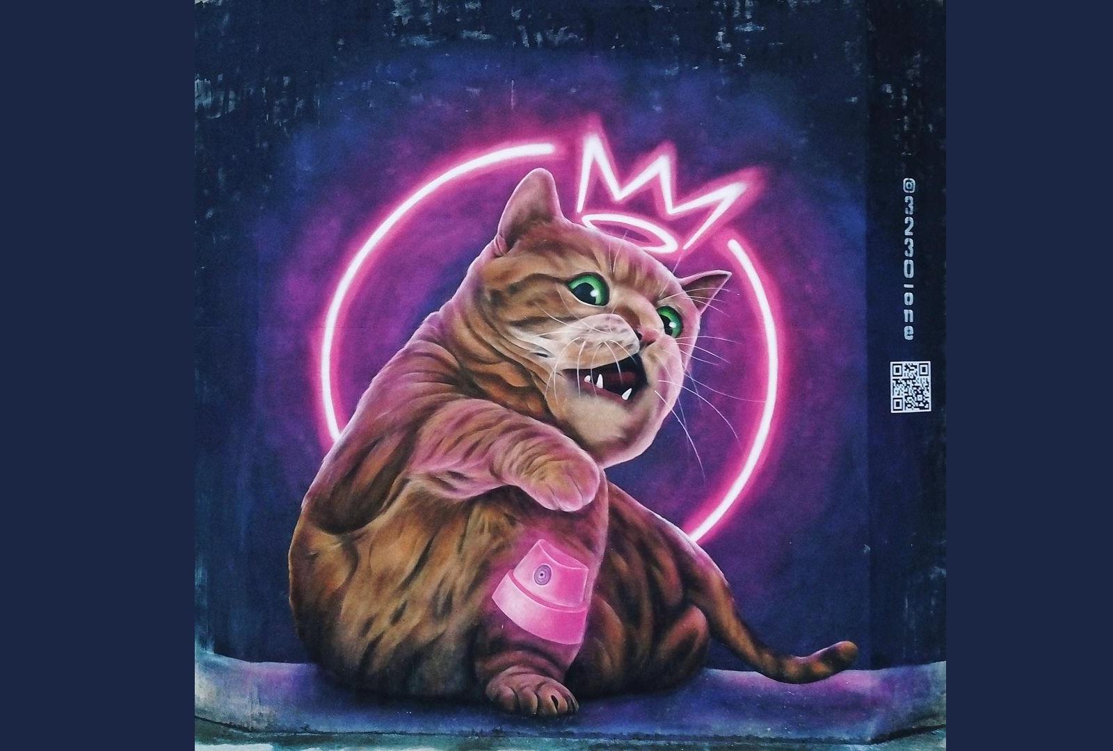 汀九皇冠貓畫「存活13天」被白油覆蓋 俄畫家:no more cat pictures