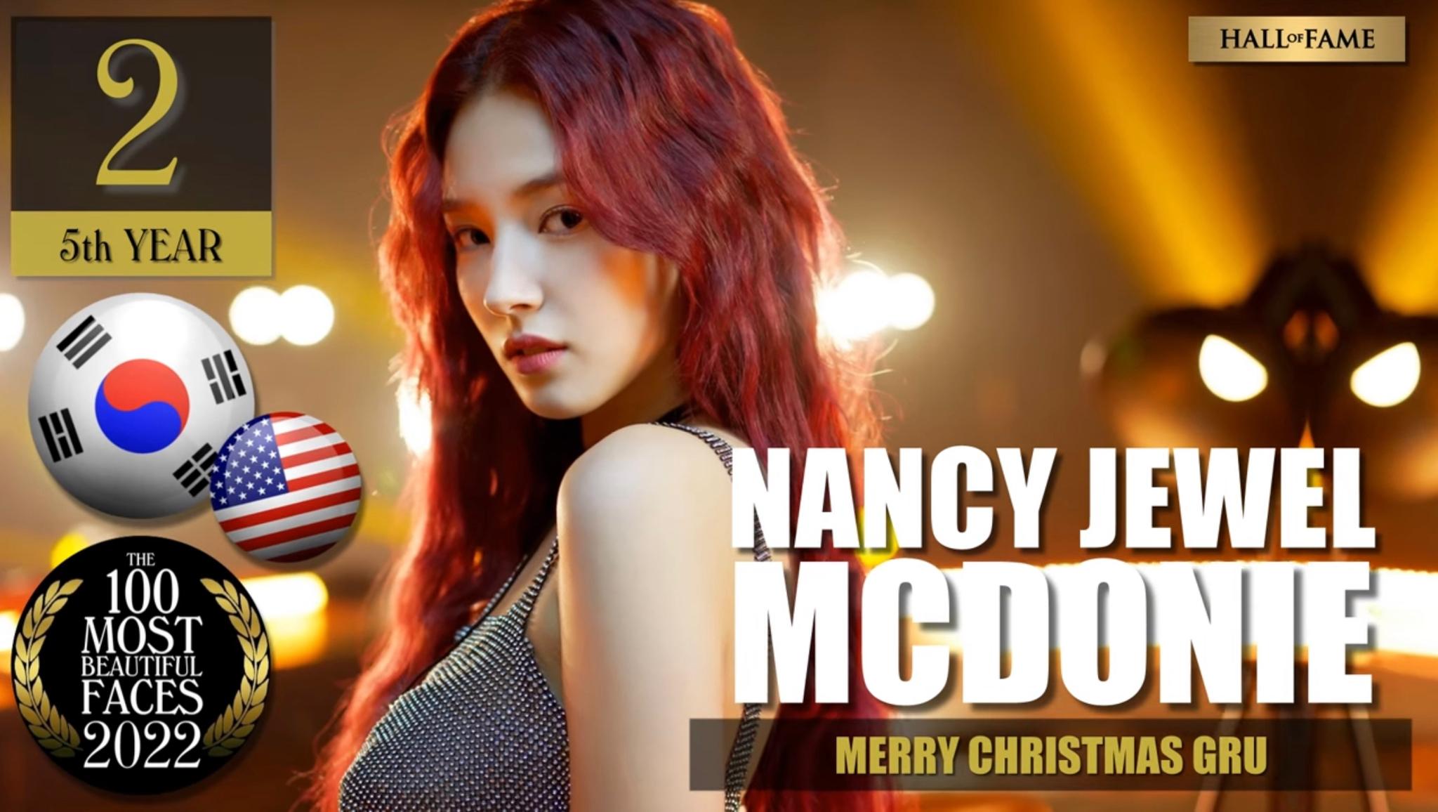 亞軍是MOMOLAND的22歲成員Nancy。