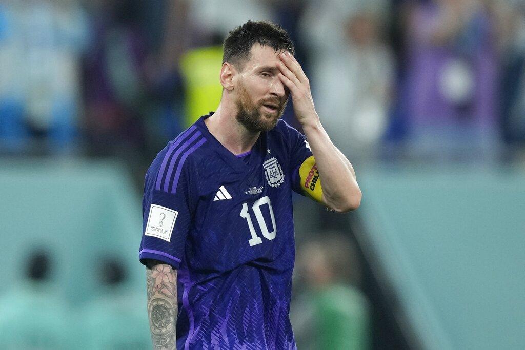 美斯在世界盃法定時間三度主射12碼,只有今屆對沙特阿拉伯一球射入。(美聯社)