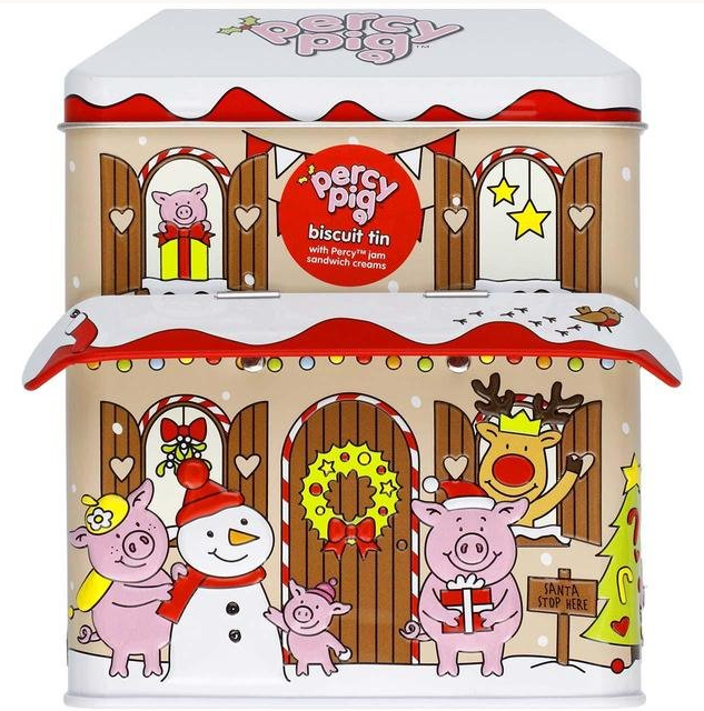 Percy小豬聖誕限定夾心餅禮罐│載滿Percy小豬樣子的美味雲呢拿奶油果味夾心餅。 ($159)