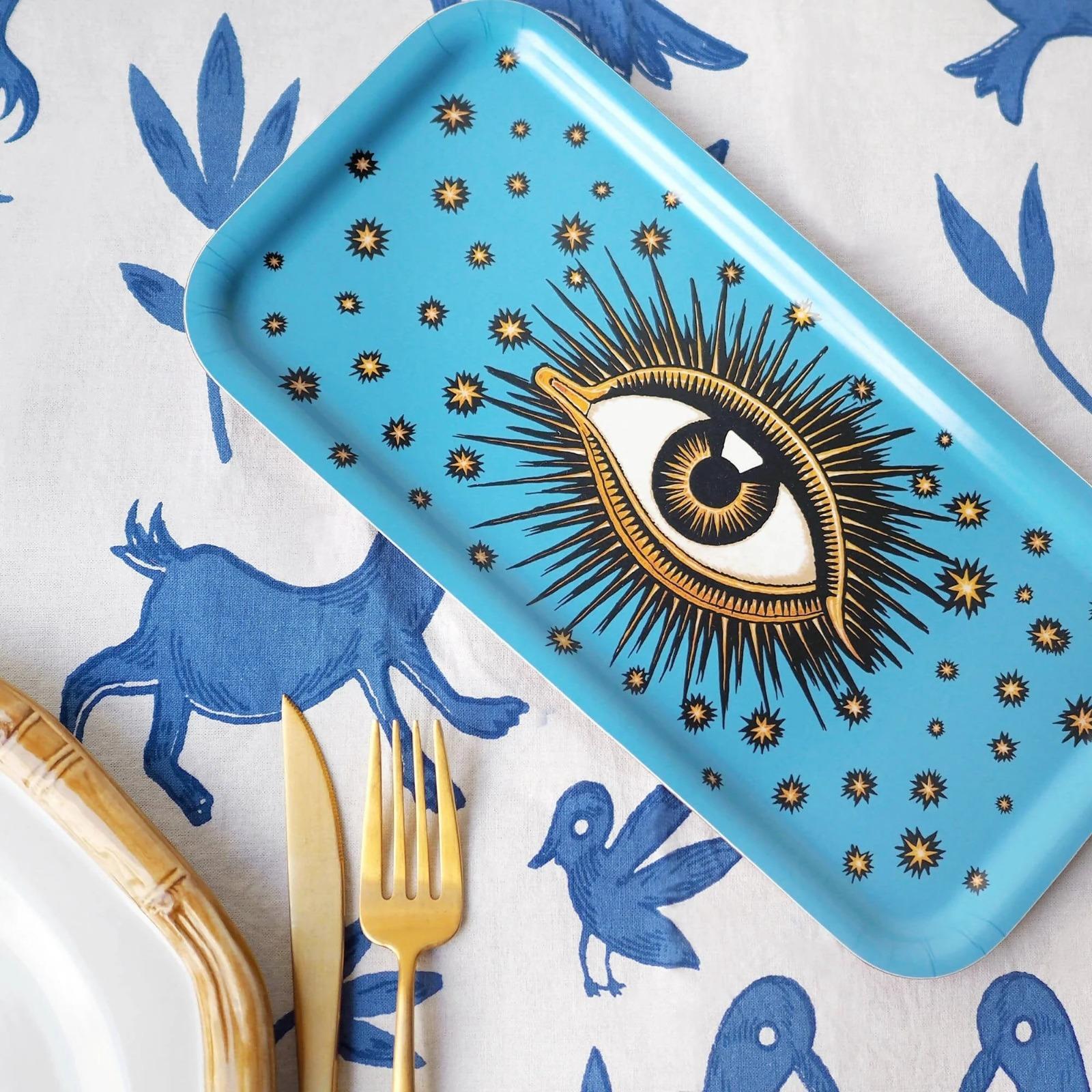 聖誕禮物推薦2022|Belevivi Evil Eye Light Blue Tray $342