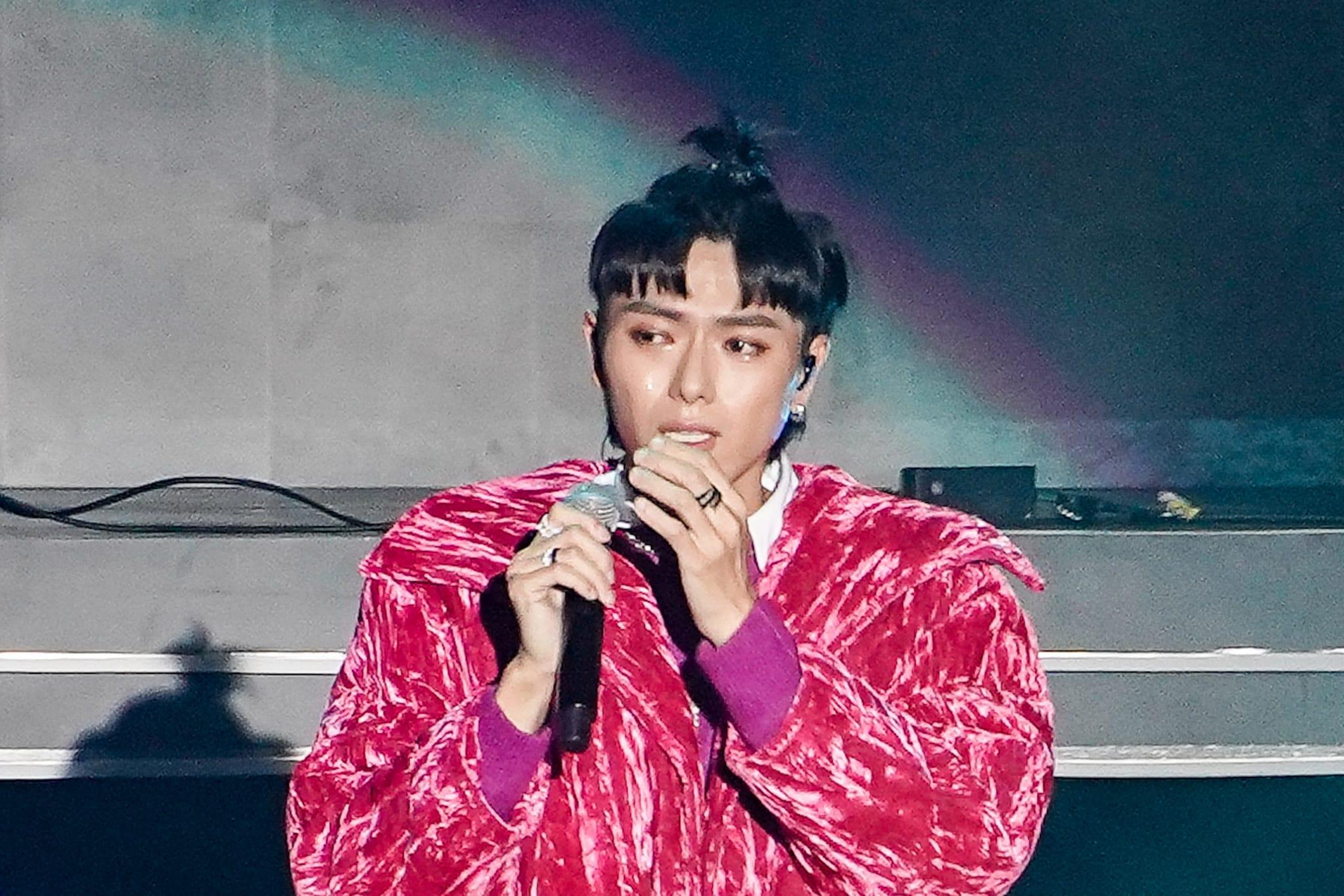 193唱《越州193》送給老婆們,唱至尾聲是感觸落淚。(李睿哲攝)