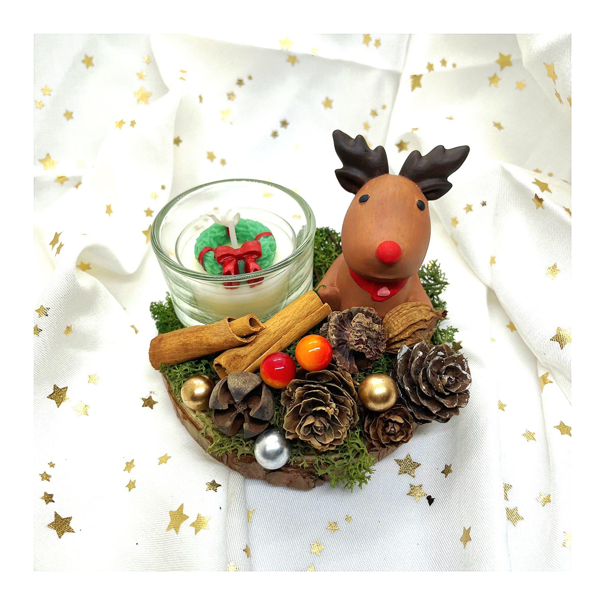 擴香聖誕乾花蠟燭台。