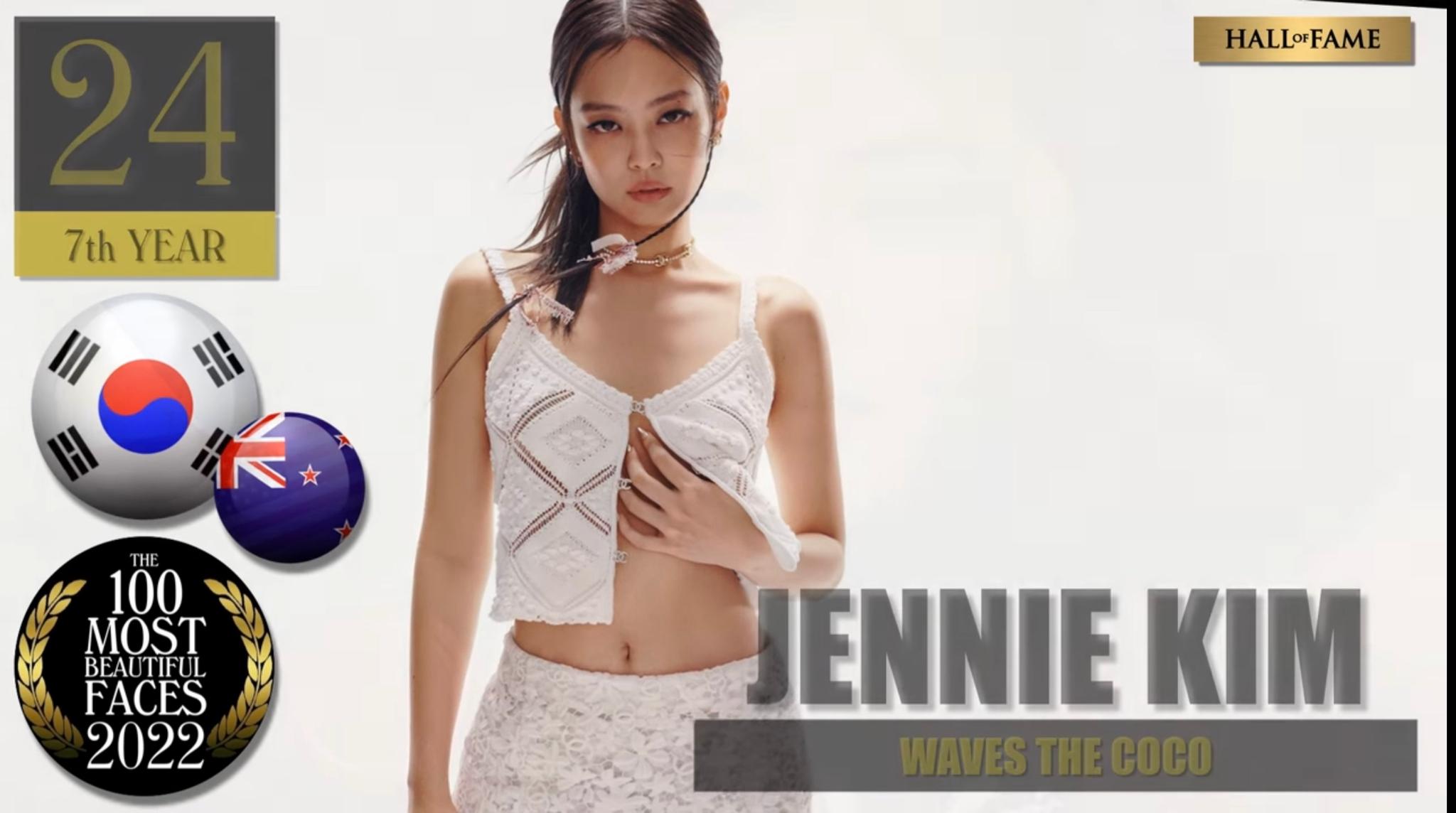 BLACKPINK成員JENNIE得第24位。