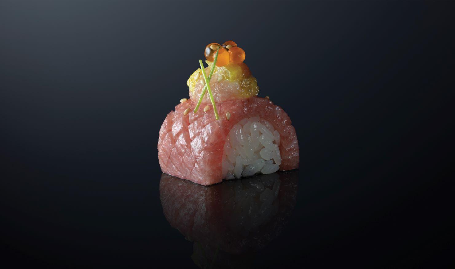 大吞拿魚腩配吞拿魚蓉壽司($58/件)