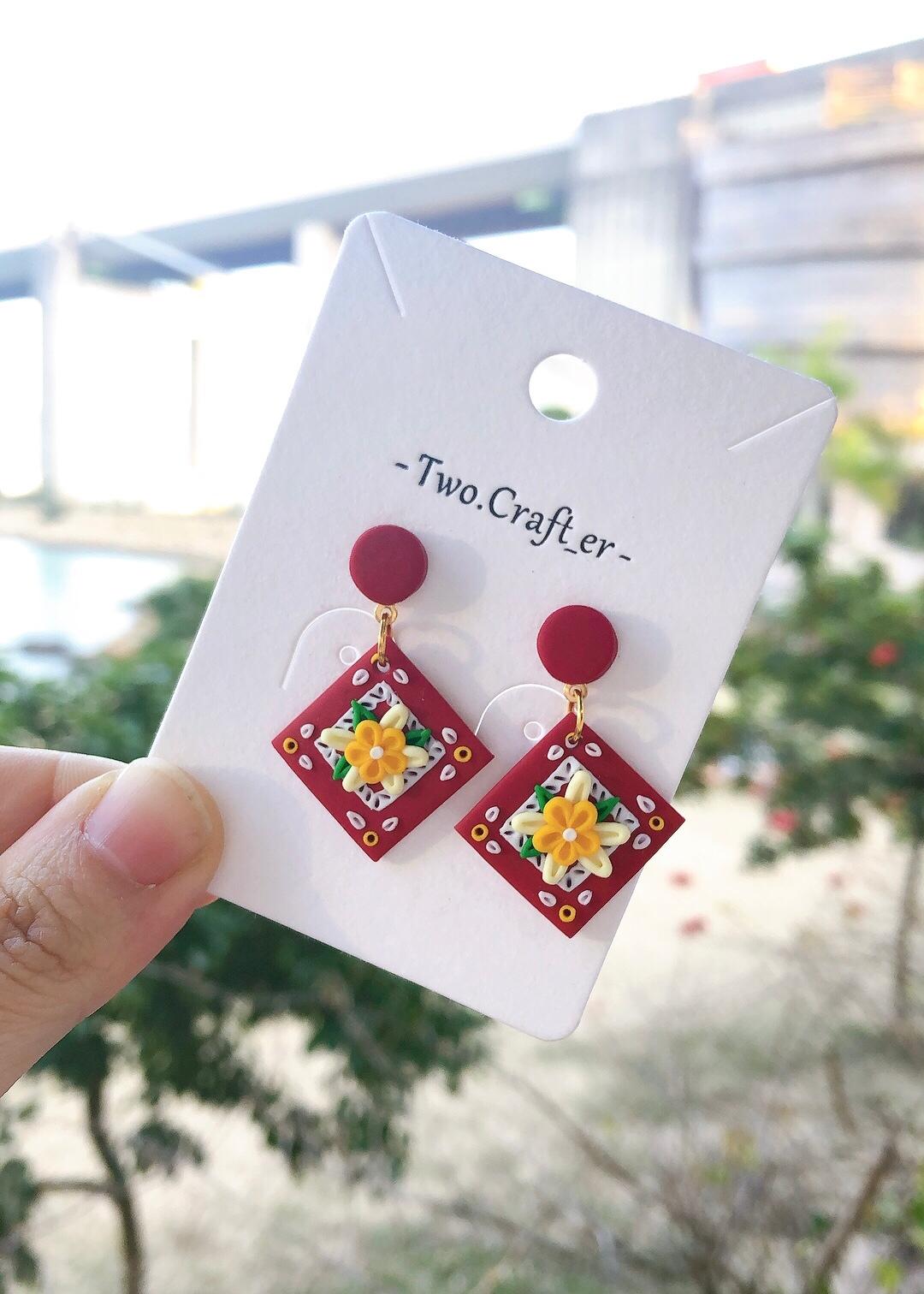 手工軟陶耳環飾物