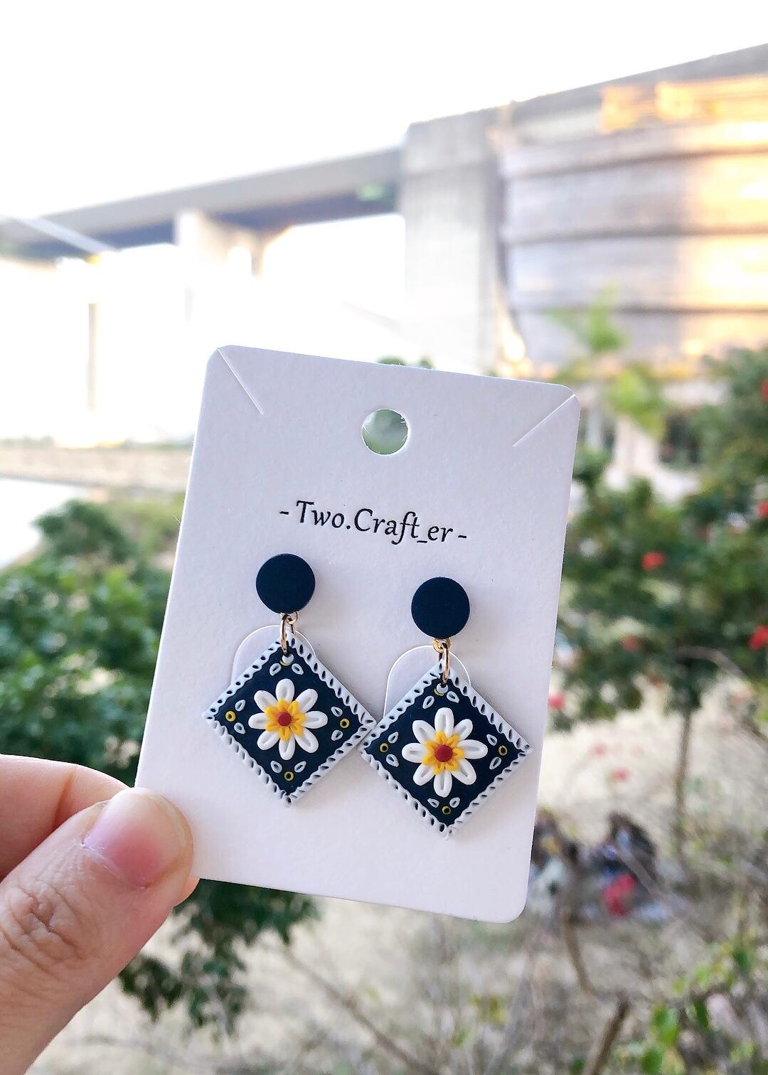 手工軟陶耳環飾物