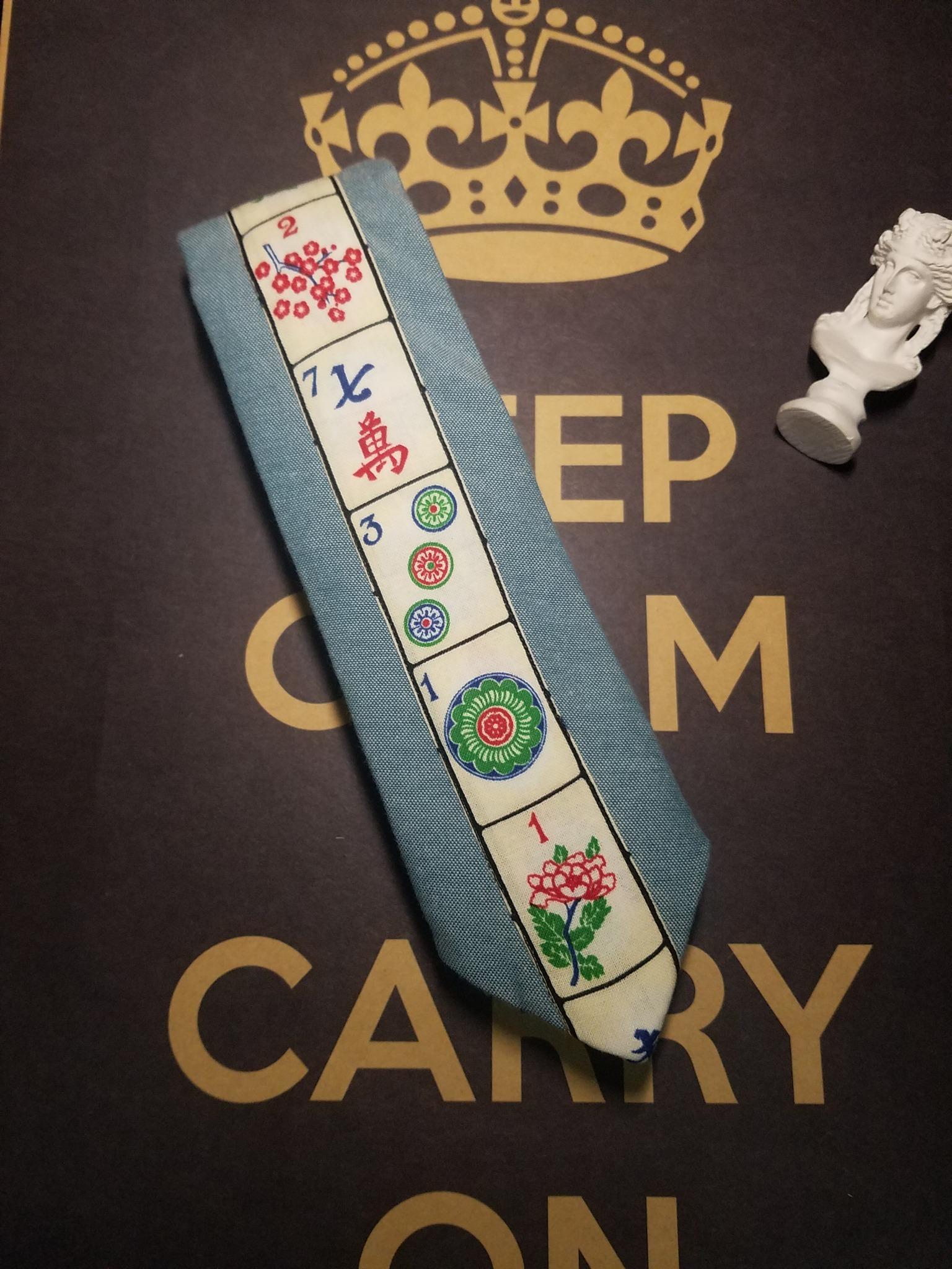 小可愛和小領帶 果綠色麻將拼色領帶小清新趣味領帶 $222.5