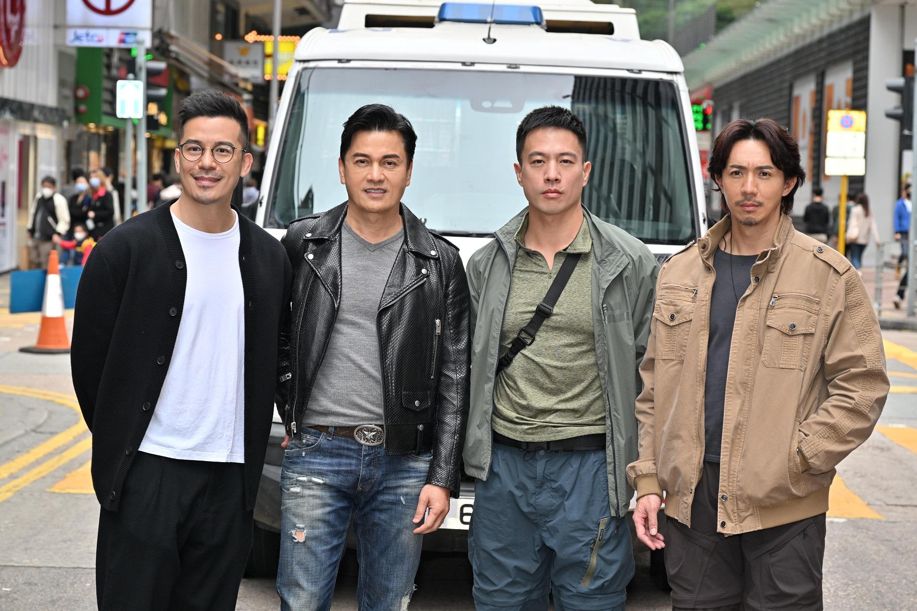 沈震軒、呂良偉、安志杰、張繼聰在《衝鋒》演悍匪。