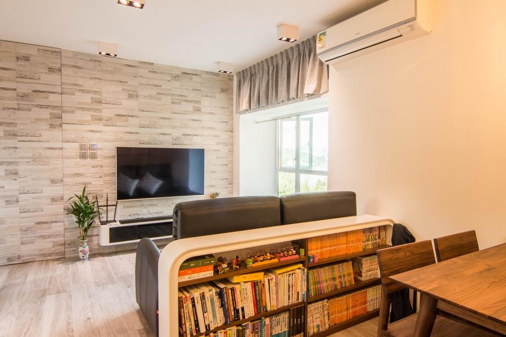 用矮櫃分隔客廳及飯廳