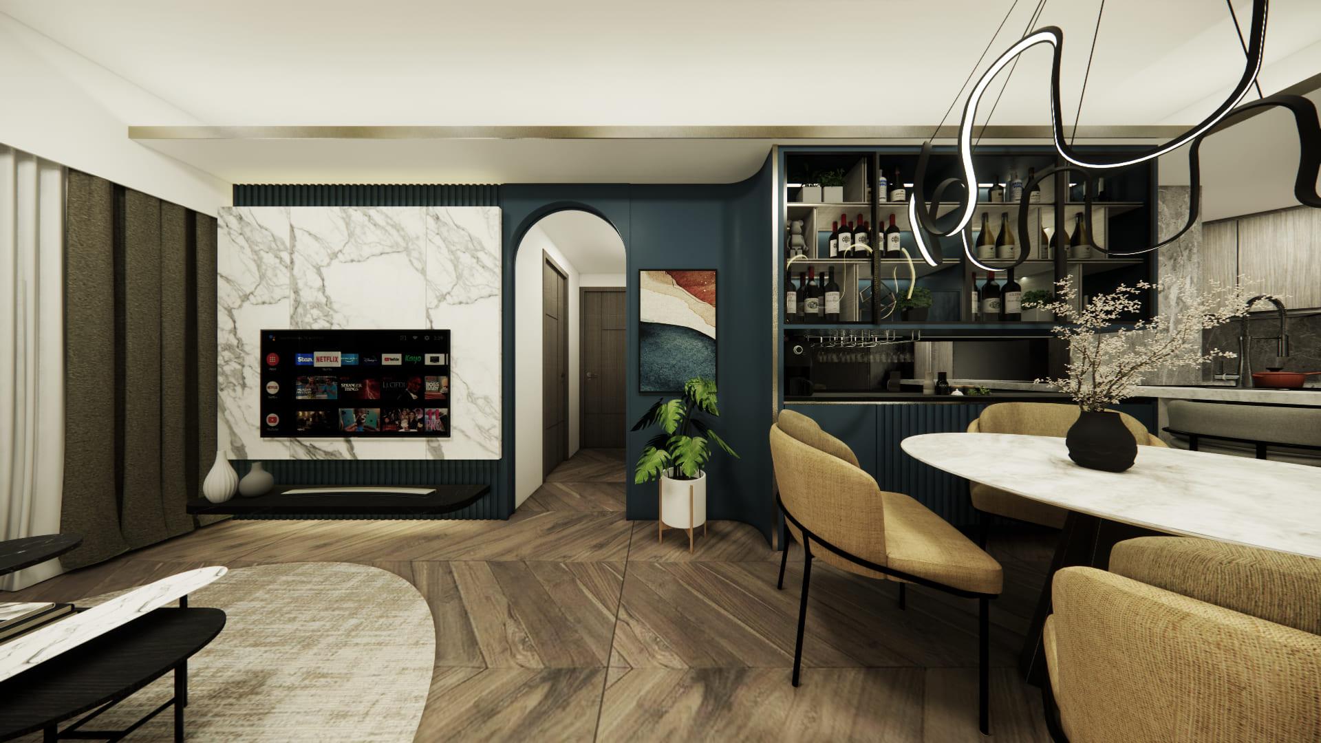 霧藍色富有現代感