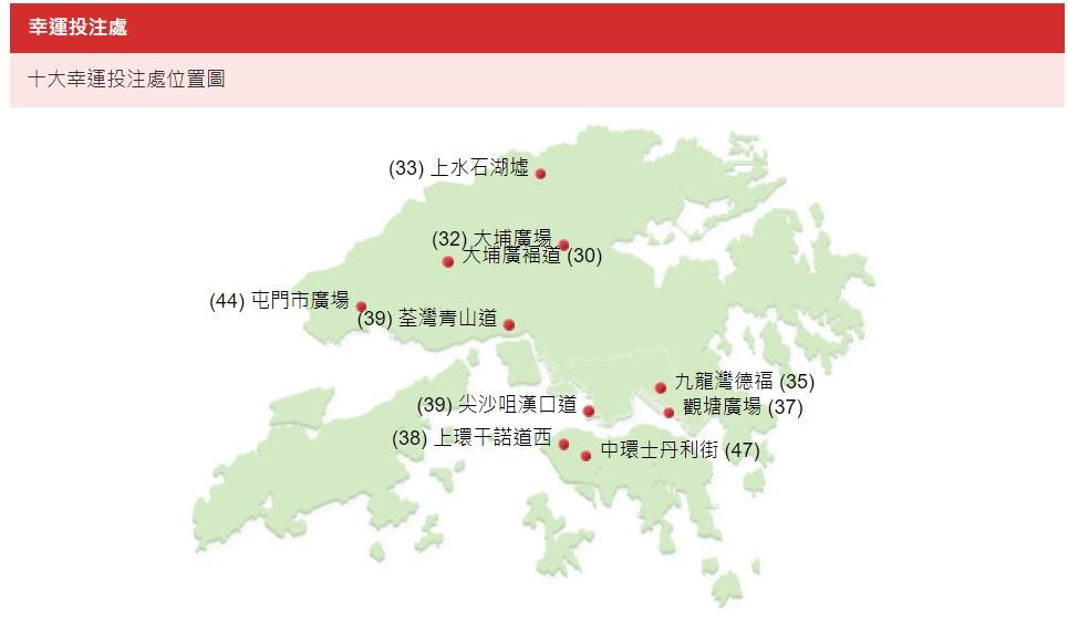 十大幸運中頭獎投注站位置。(馬會網頁截圖)