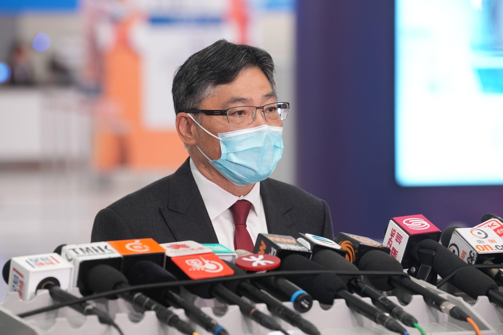 林世雄指,高鐵復運初期售票上限1萬,南北行各5千。(陳奕釗攝)