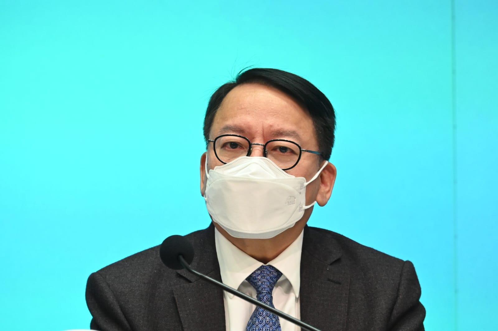 陳國基表示,跨境學童農曆新年後可返港復課。(李睿哲攝)