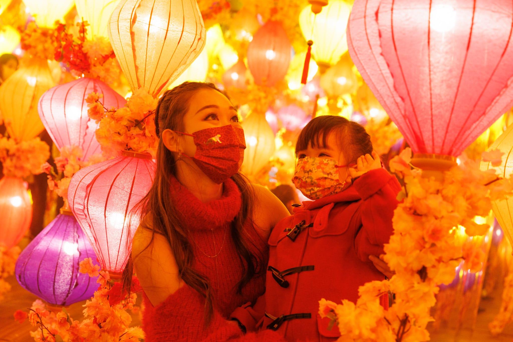 海洋公園今日舉辦賀年活動。(蘇文傑攝)