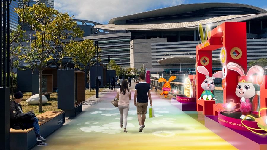 灣仔海濱會建成200米彩虹步道。(旅發局圖)