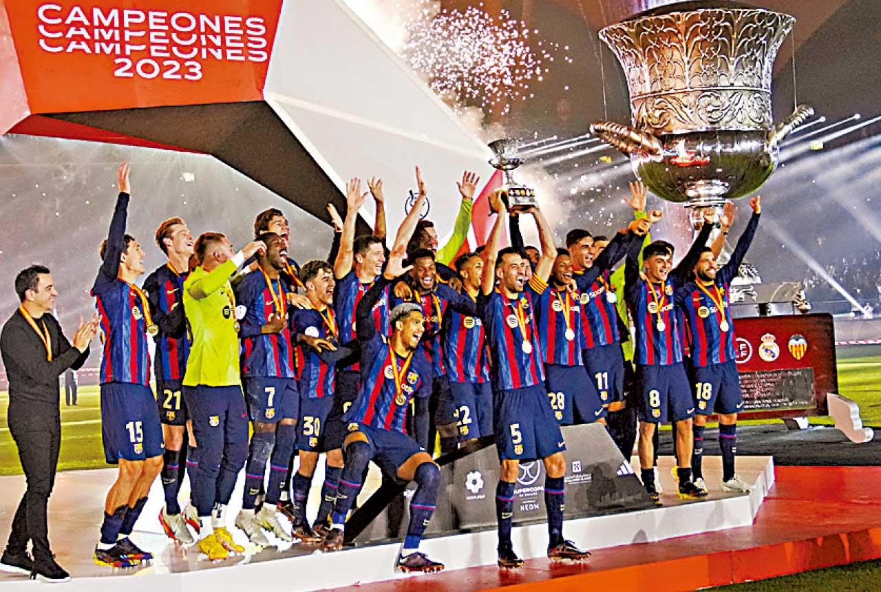 西班牙超級盃|輕取皇馬 沙維首領巴塞捧盃