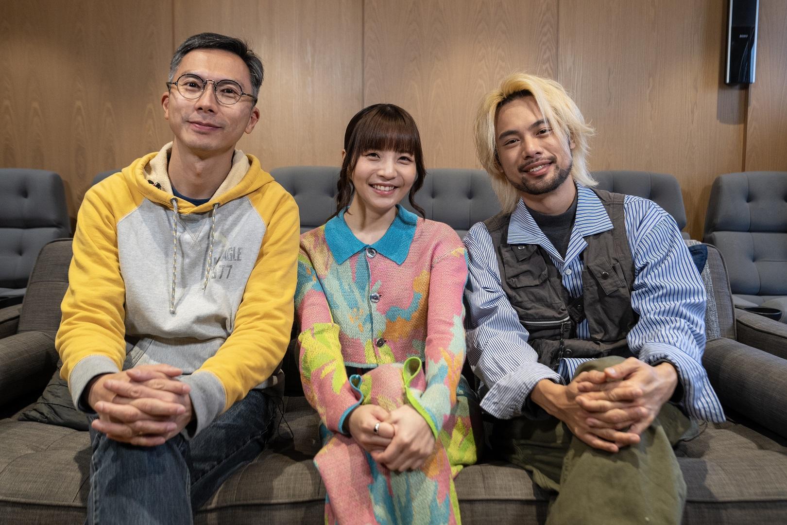 看似很嚴肅的周冠威原來很健談,受訪時與阿冰和陳健朗有說有笑。(陳奕釗攝)