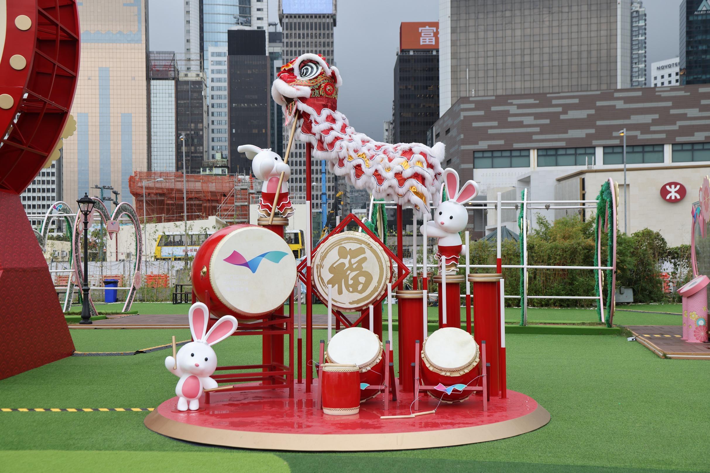 新年好去處2023|灣仔「HarbourChill海濱休閒站」9米高「LED燈箱大鼓」