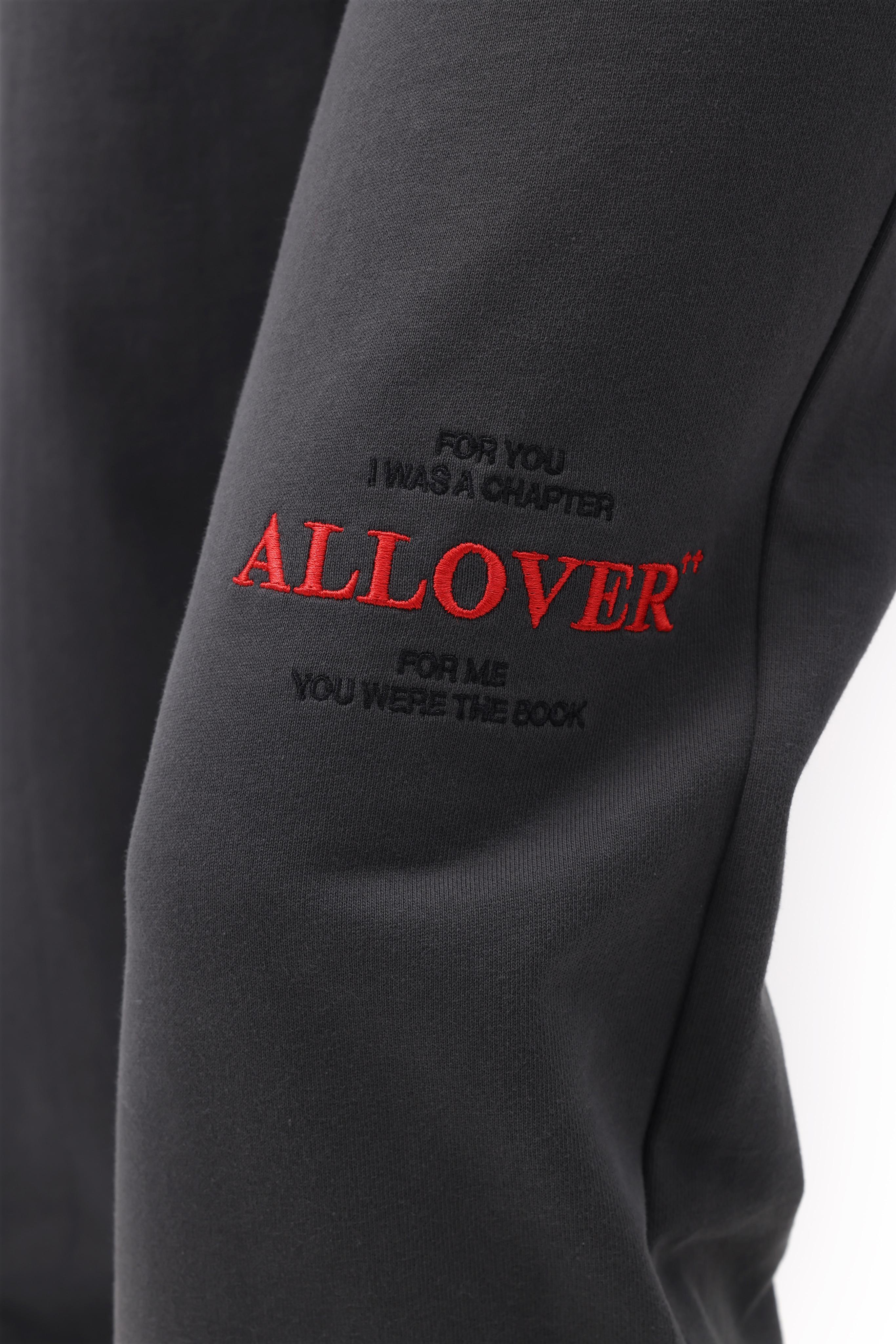 刺繡徽章衛褲(灰色)