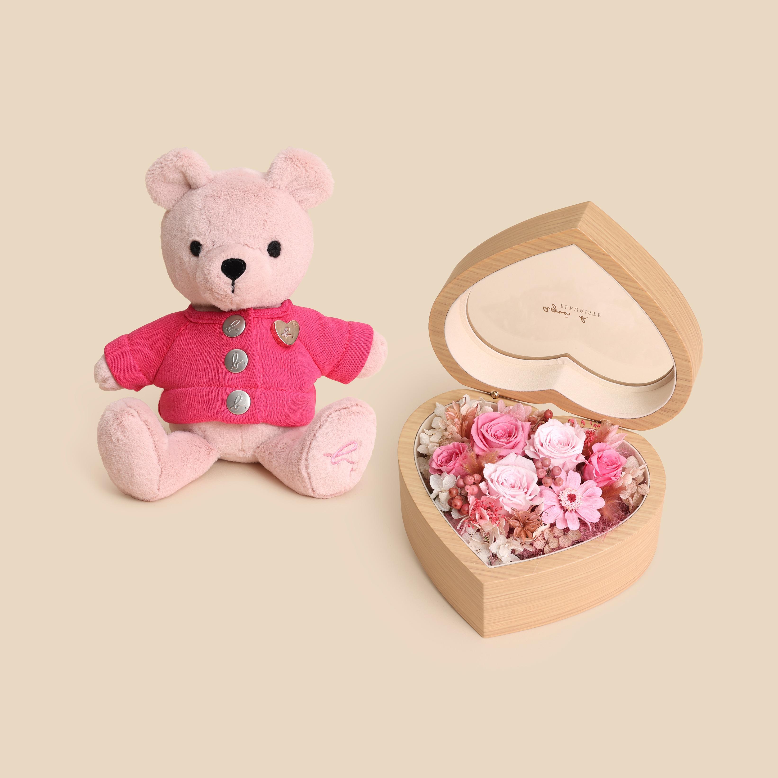 情人節禮物推介2023|agnès b. FLEURISTE b. bear永生花禮盒 Édith $2,580 (早鳥價惠價 $2,322)