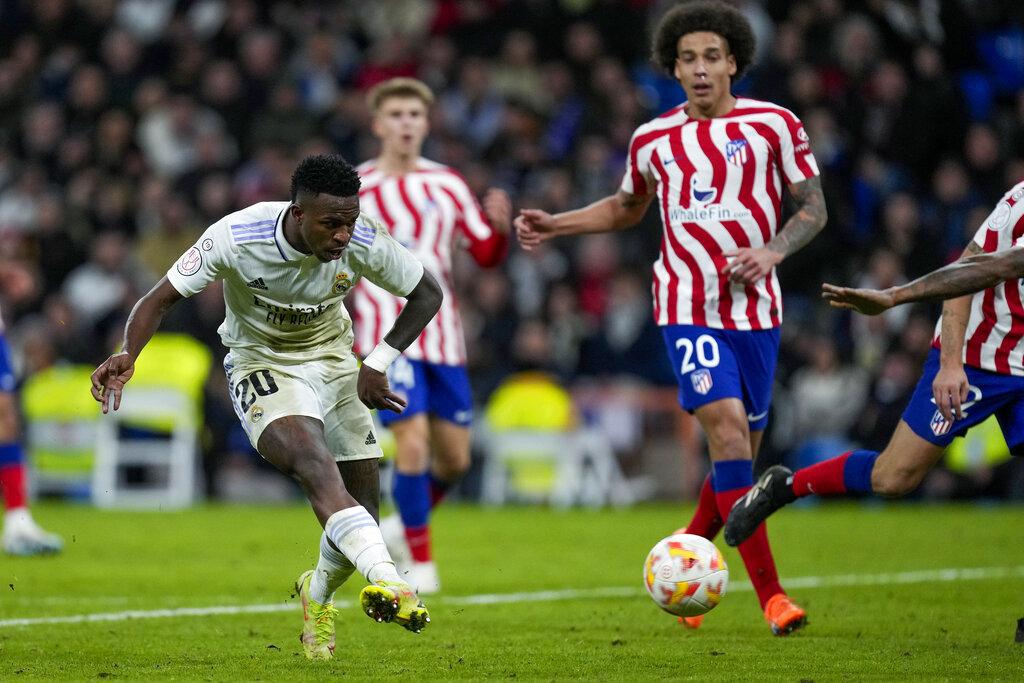 雲尼斯奧斯的入球,為皇馬鎖定3:1的勝局。(路透社)