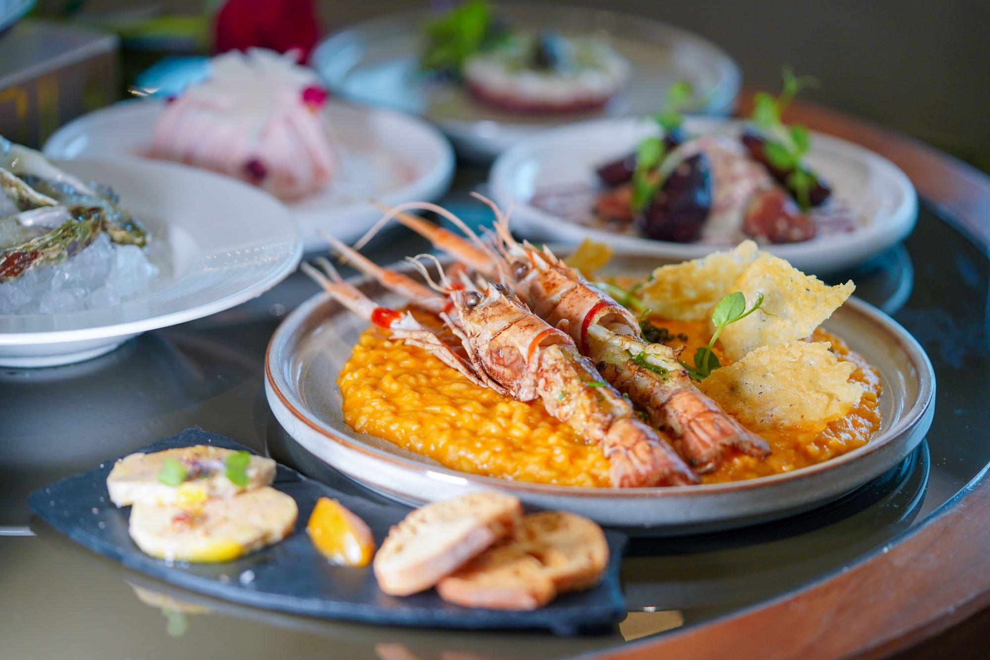 意大利小龍蝦燴飯配白銀鱘魚子醬