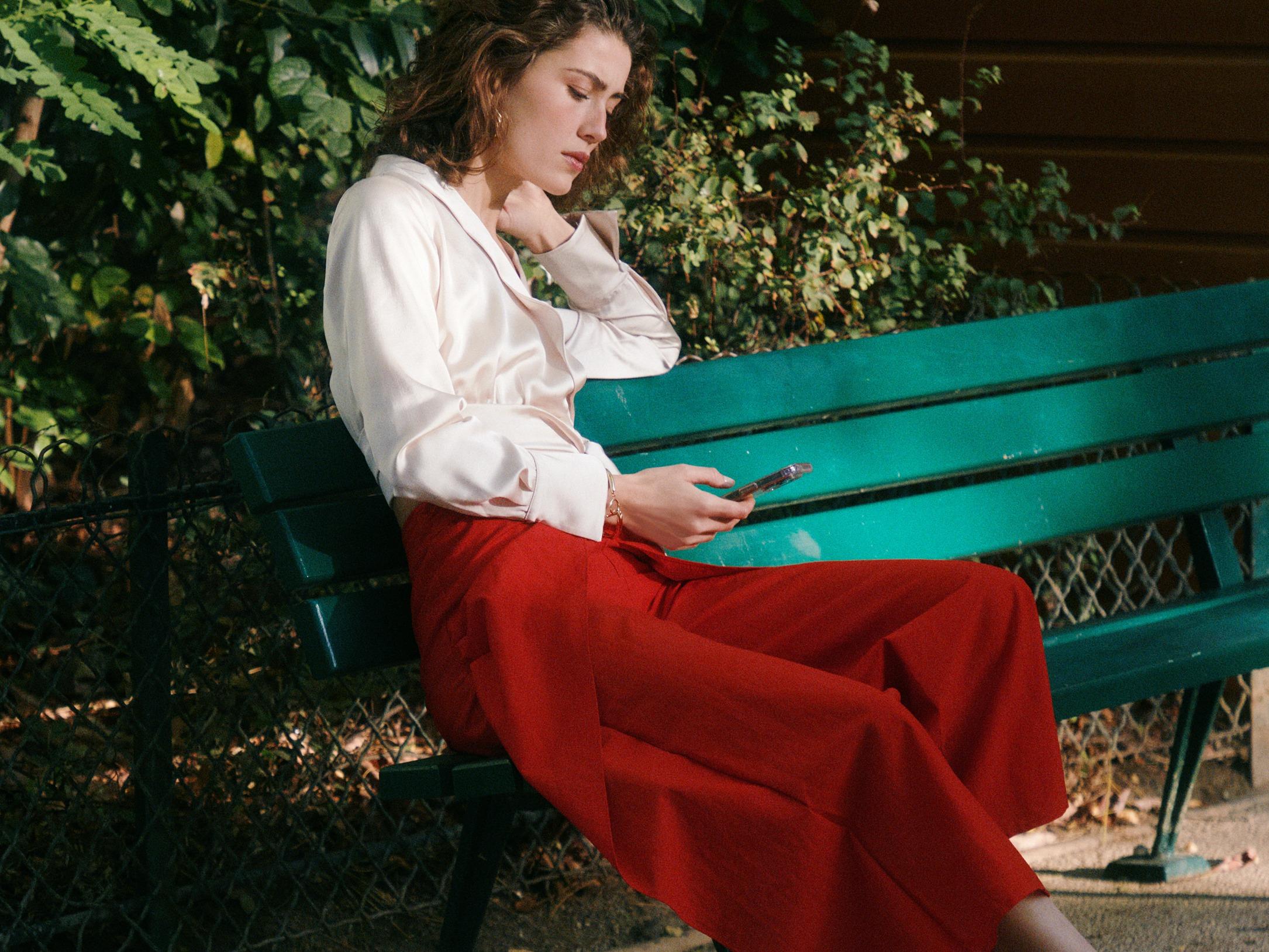 Kehlani Wrap Front Sash Tie Top $329 +Krizzia Twist Front Wide Leg Pants $355