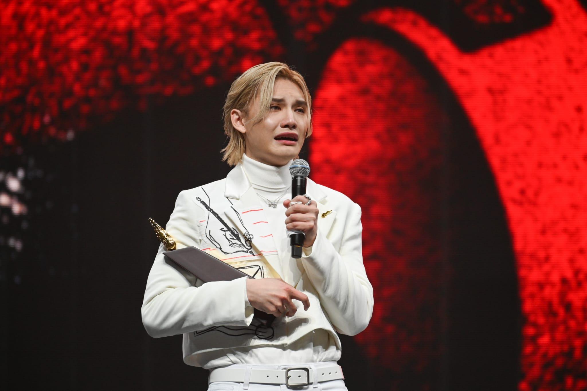 獲新人金獎的Jeremy爆喊。(李睿哲攝)