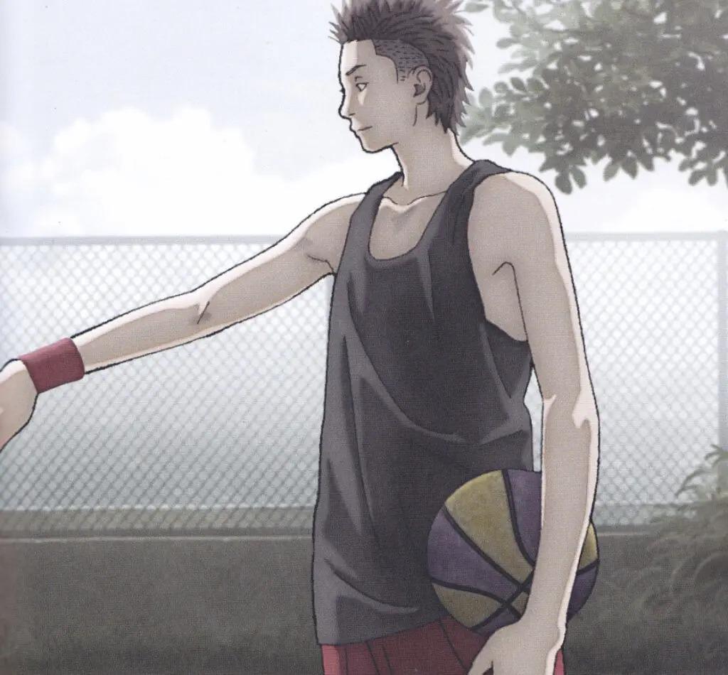 宮城宗太的籃球是黃紫色、球鞋是黃紫色、所屬球隊的球衣也是黃色,暗示著他是Lakers的球迷。而他穿戴的紅色護腕,後來被宮城良田拿走。(《The First Slam Dunk》預告片截圖)