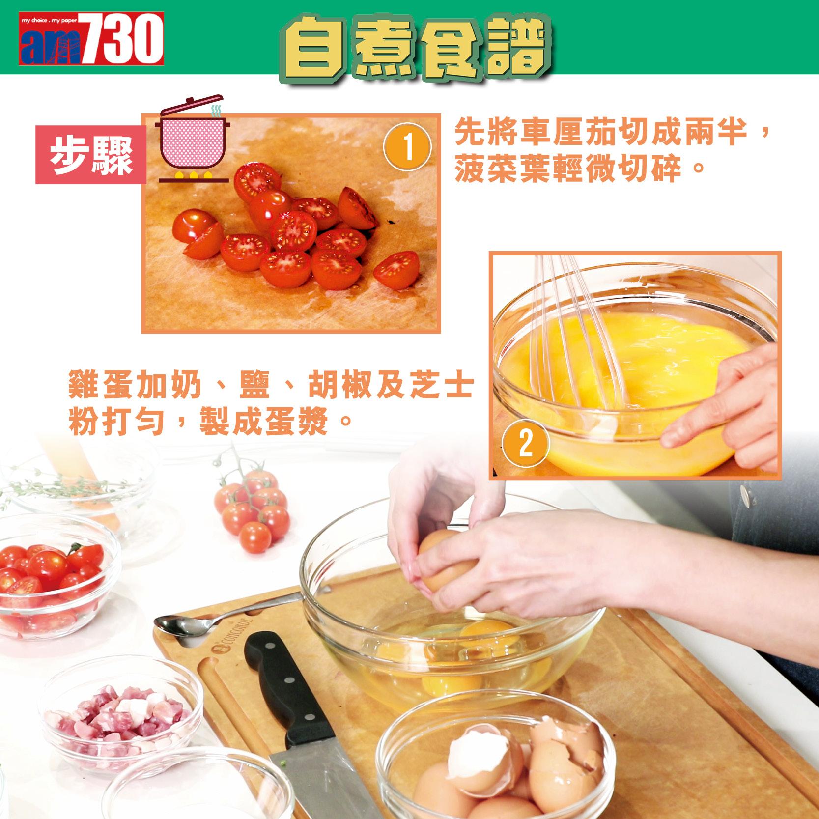 食譜|意大利式菠菜蛋餅做法(am730製圖)