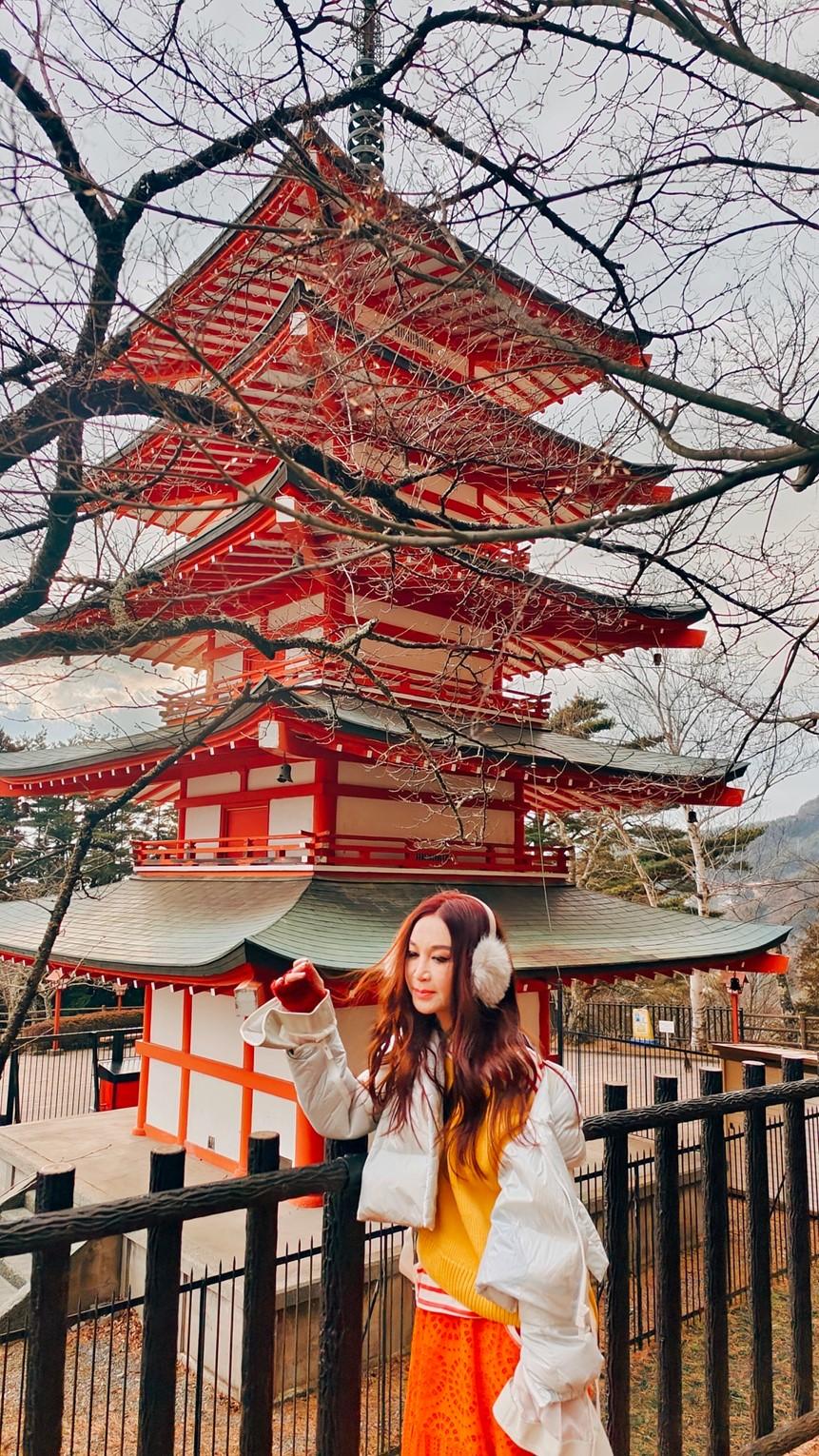 溫碧霞跟老公Kenny及家人日前起程到日本度新歲。