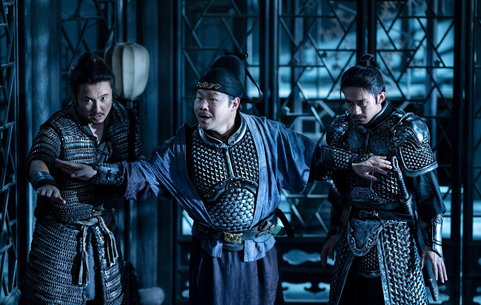 沈騰和易烊千璽顛覆固有形象。(《滿江紅》劇照)