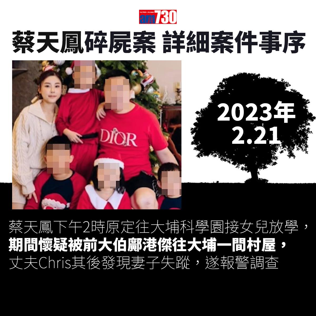 蔡天鳳碎屍案|一文睇清蔡天鳳遇害始末 案件時序一覽