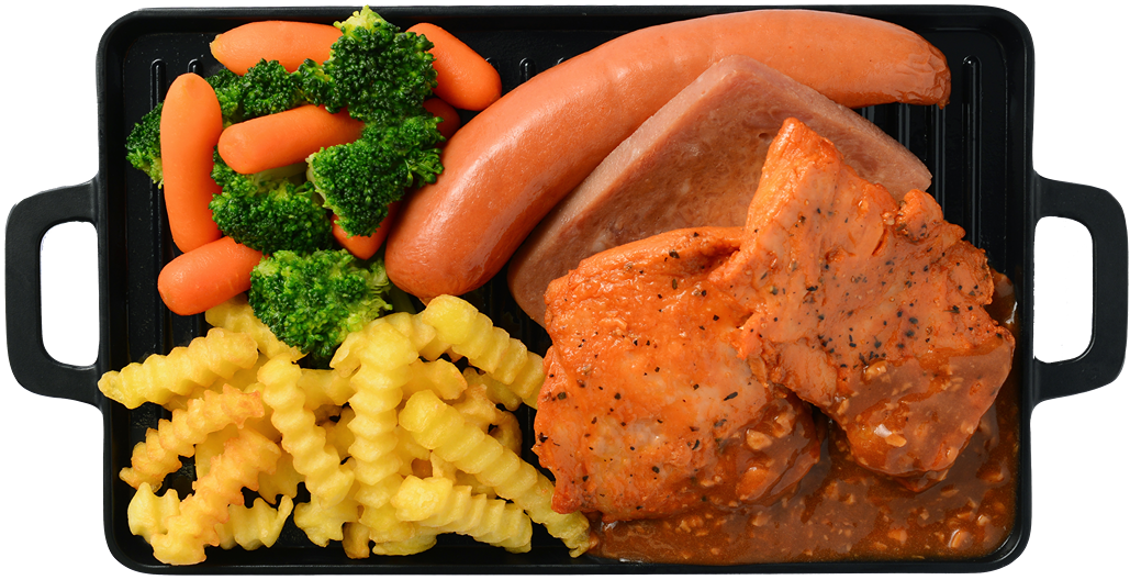 IKEA「宜家開檔市集」港式食品|港式雞扒配司華力腸、火腿伴薯條(蒜蓉汁/黑椒汁) + 汽水 $59 (僅於IKEA餐廳提供)