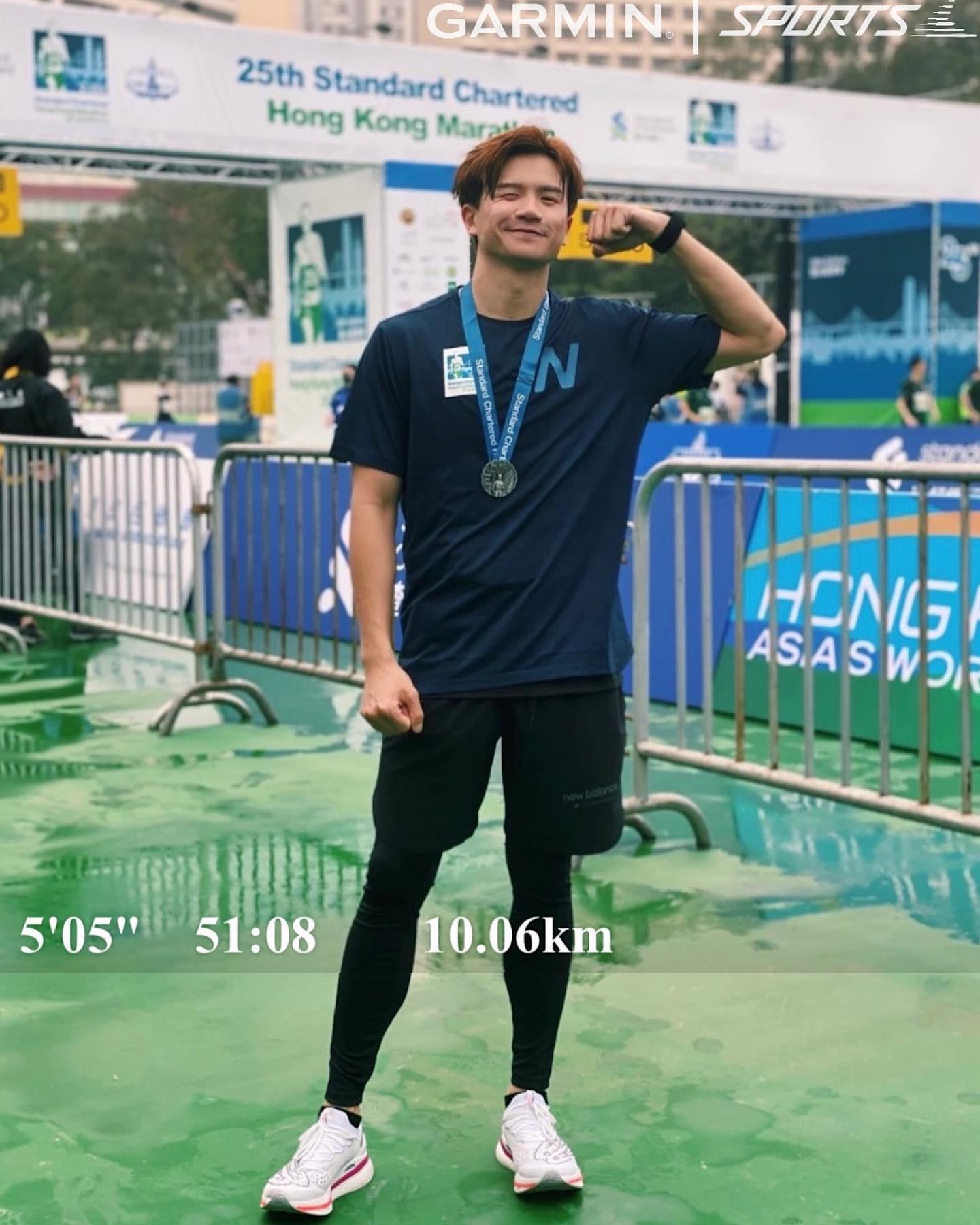 梁釗峰以自己計算的完賽時間是51分08秒。